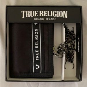 True Religion Black & Silver Chained Money Wallet